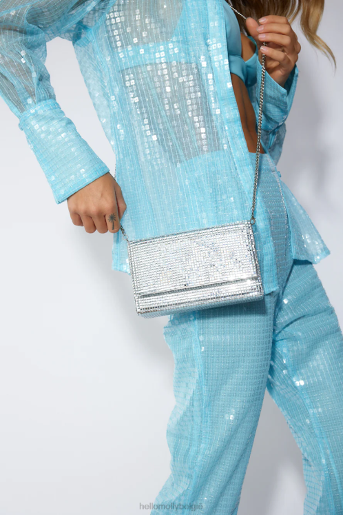 accessoires Hello Molly billini bella clutch zilver diamantje XR2L10228