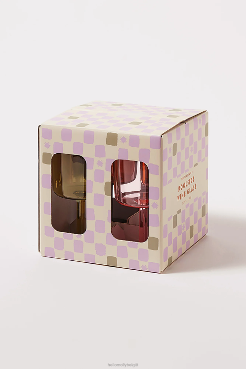 accessoires Hello Molly Sunnylife zwembadwijnglas multi set van 4 XR2L10268