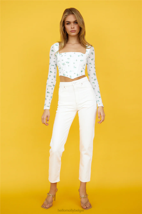 kleding Hello Molly abrand a 94 hoog slank steenwit XR2L9762