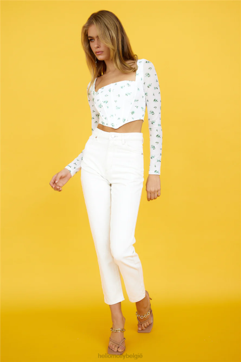 kleding Hello Molly abrand a 94 hoog slank steenwit XR2L9762