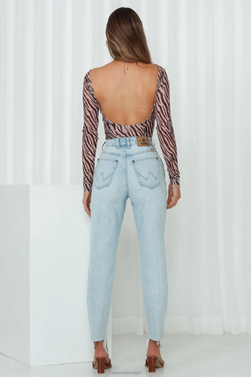 kleding Hello Molly wrangler trok jeansblauwe ketting XR2L9783