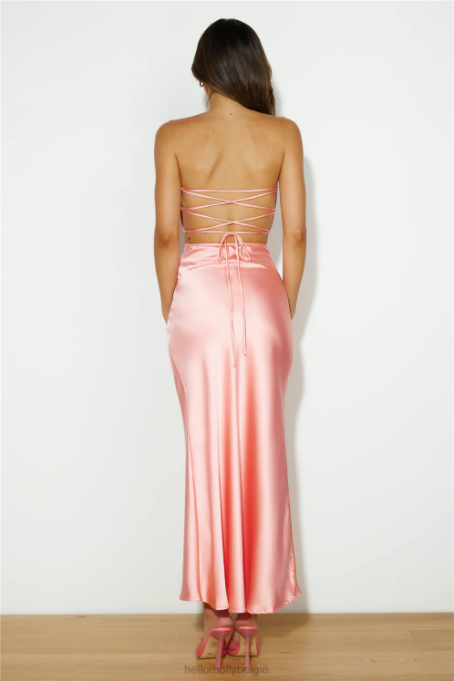 kleding Hello Molly VIPS geaccepteerde satijnen midirok roze XR2L9594