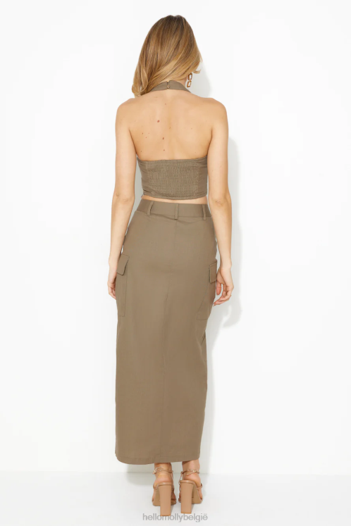 kleding Hello Molly fashionistas only cargo midi rok kaki XR2L9510