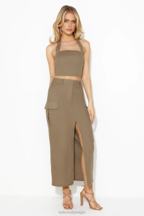 kleding Hello Molly fashionistas only cargo midi rok kaki XR2L9510