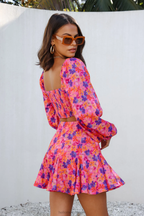 kleding Hello Molly hals over kop rok bloemen XR2L9193