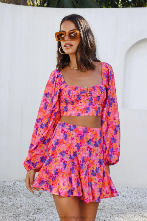 kleding Hello Molly hals over kop rok bloemen XR2L9193