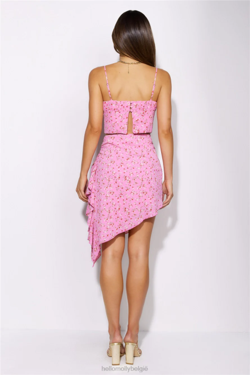 kleding Hello Molly mooiste bloemen minirokje roze XR2L9405