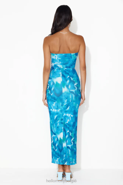 kleding Hello Molly oceaanschat mesh midirok blauw XR2L9517