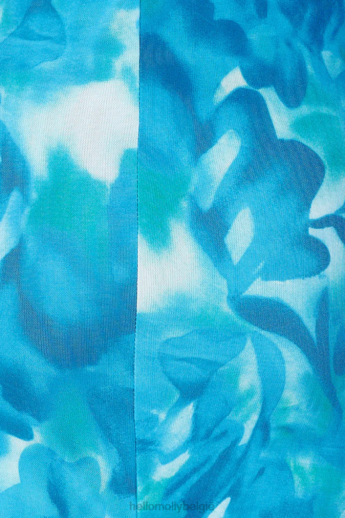 kleding Hello Molly oceaanschat mesh midirok blauw XR2L9517