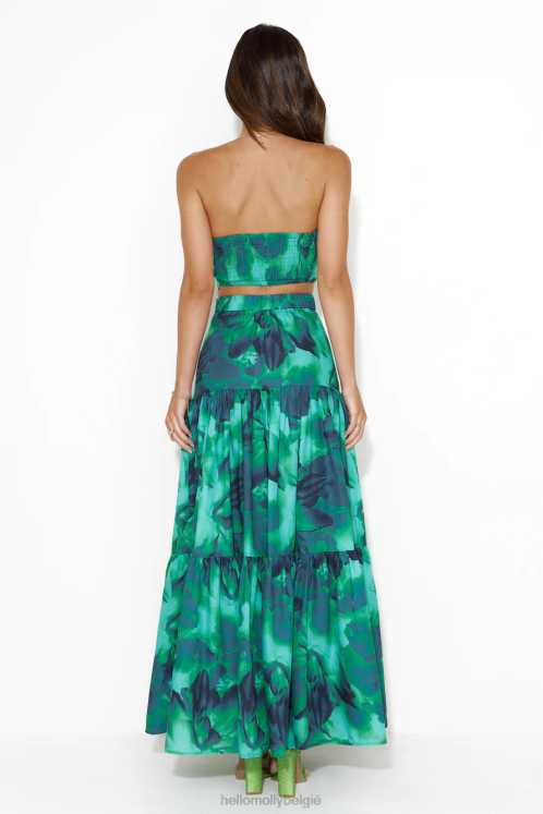 kleding Hello Molly runaway ayla maxi rok calista groen XR2L9587