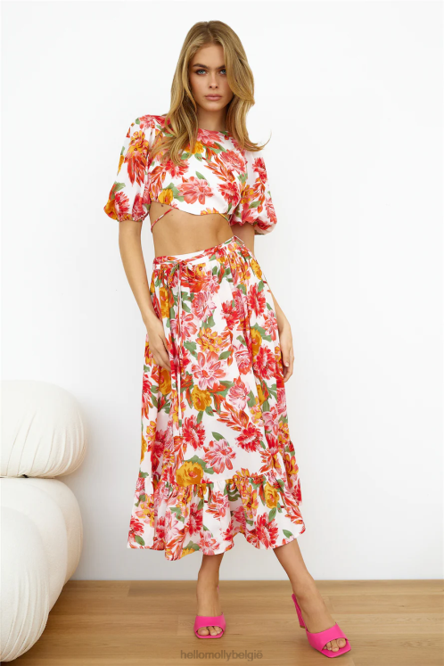 kleding Hello Molly vacay mode midirok roze XR2L9573