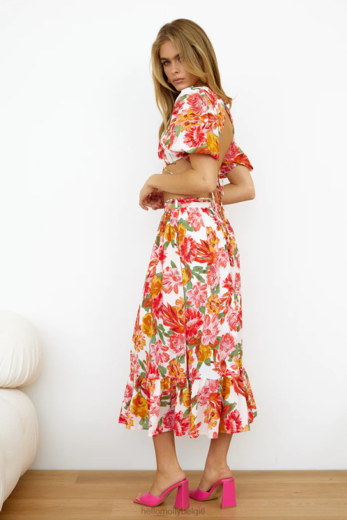 kleding Hello Molly vacay mode midirok roze XR2L9573