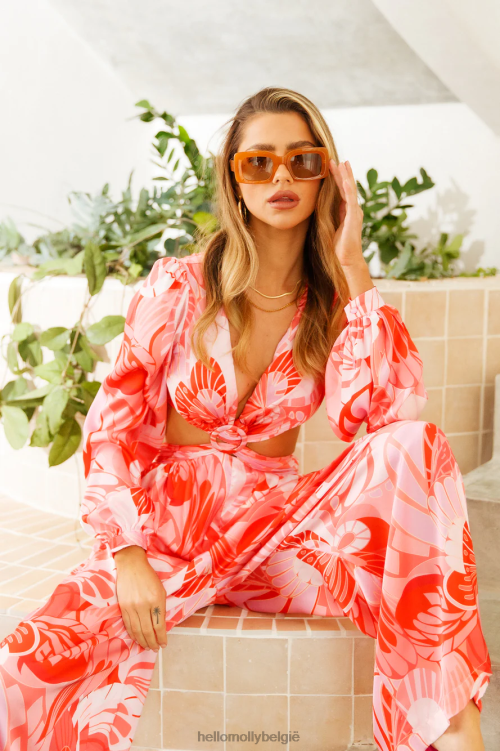 kleding Hello Molly Jaren '70 edge jumpsuit roze XR2L7757