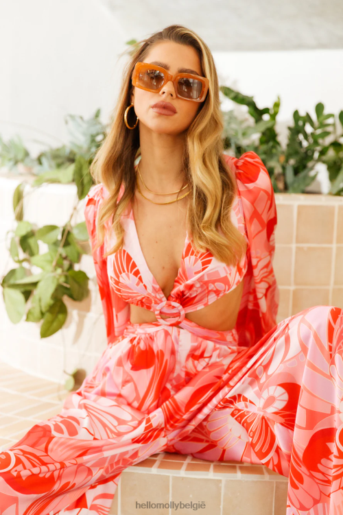 kleding Hello Molly Jaren '70 edge jumpsuit roze XR2L7757