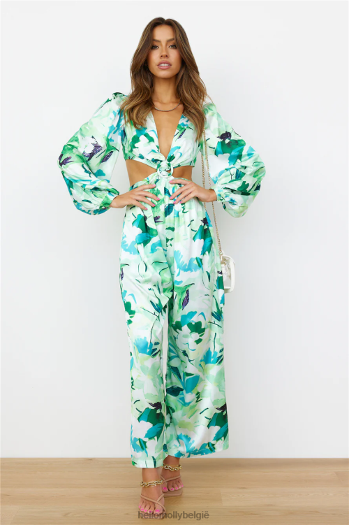 kleding Hello Molly Jaren '70 rand jumpsuit groen XR2L6982