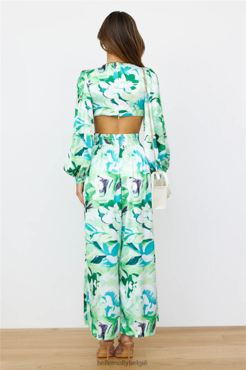 kleding Hello Molly Jaren '70 rand jumpsuit groen XR2L6982