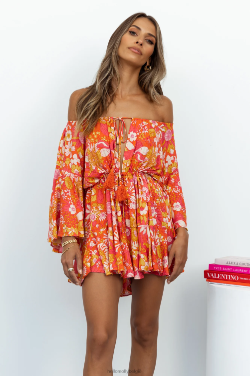 kleding Hello Molly blow me away romper oranje XR2L7756
