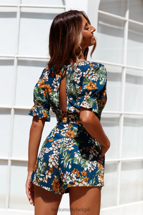 kleding Hello Molly houd mijn mai tai romper blauw XR2L7831