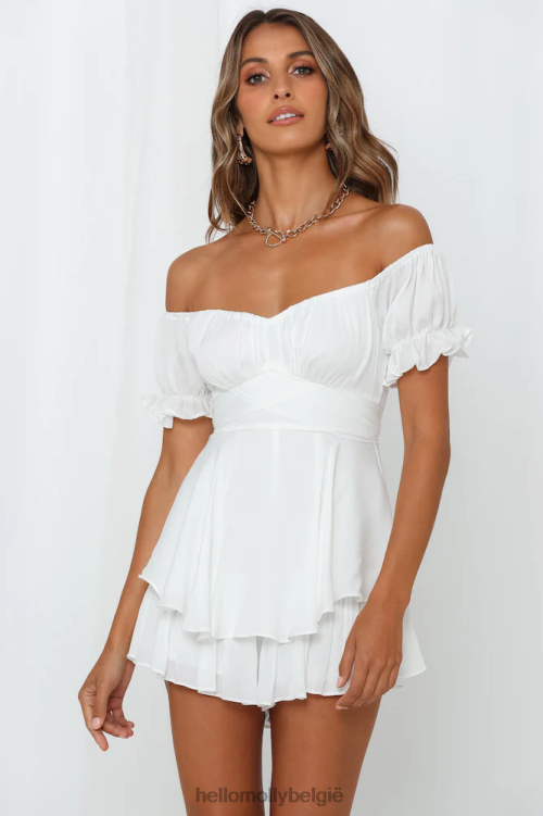 kleding Hello Molly juiste credit romper wit XR2L7744