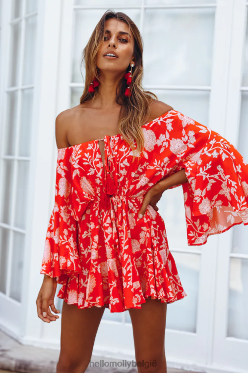 kleding Hello Molly made in the aftermath romper rood XR2L7903