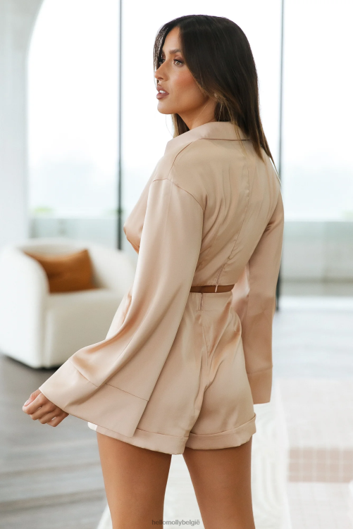 kleding Hello Molly meisjes op top romper beige XR2L7934