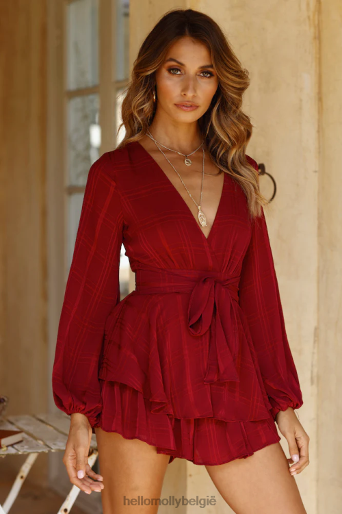 kleding Hello Molly moet nu eenzaam zijn rompertje wijn XR2L7888