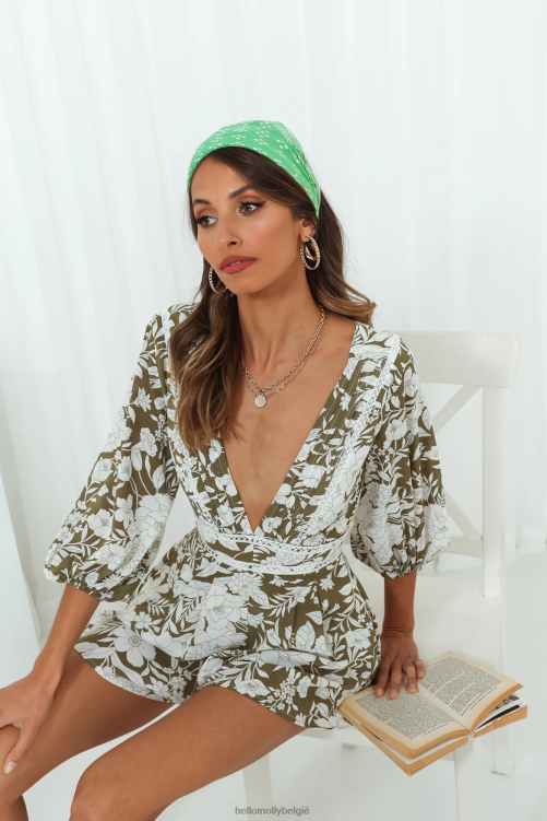 kleding Hello Molly schattig all the time rompertje olijf XR2L7849