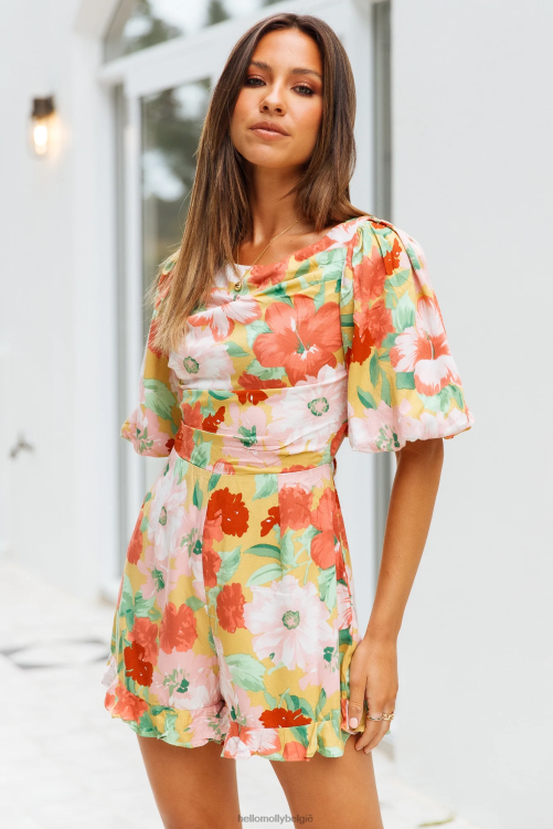 kleding Hello Molly waarom zo vervaagde romper met bloemen XR2L7758