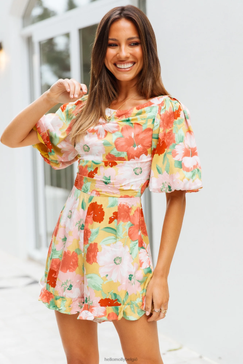 kleding Hello Molly waarom zo vervaagde romper met bloemen XR2L7758