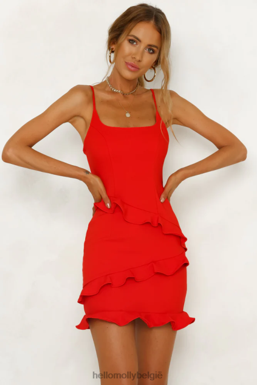 kleding Hello Molly door de donkere jurk rood XR2L6964