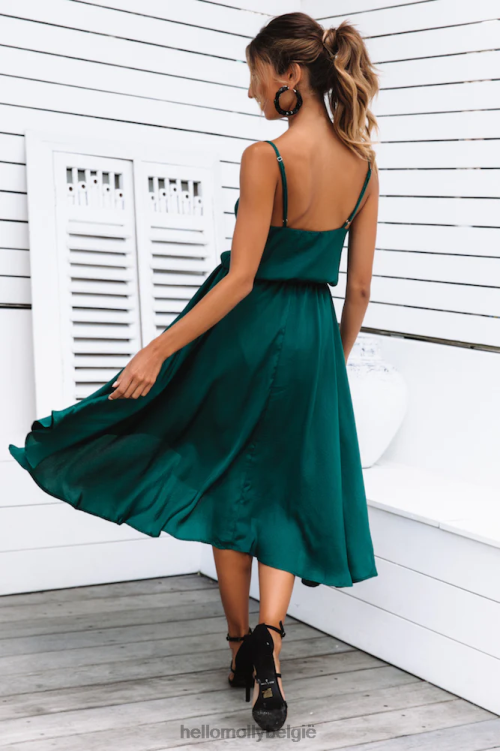 kleding Hello Molly Bayshore midi-jurk bosgroen XR2L7301
