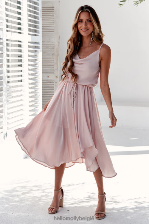 kleding Hello Molly Bayshore midi-jurk naakt XR2L7482