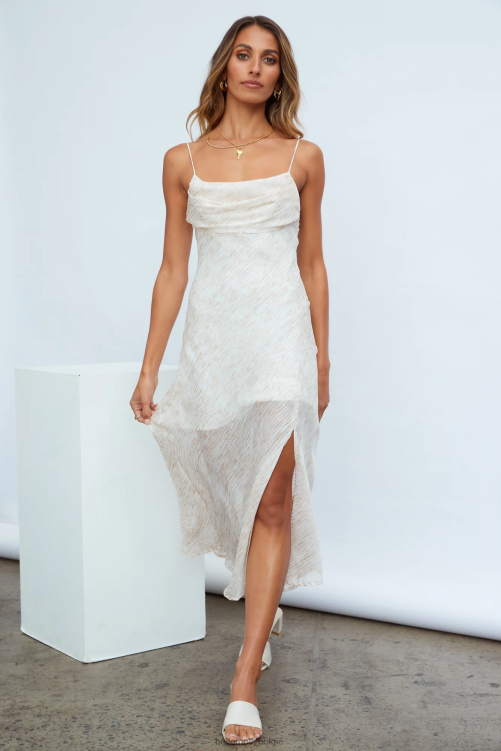 kleding Hello Molly Brooke midi-jurk beige XR2L7579