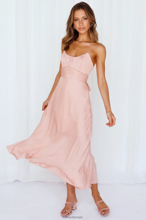 kleding Hello Molly Jane midi-jurk perzik XR2L7295