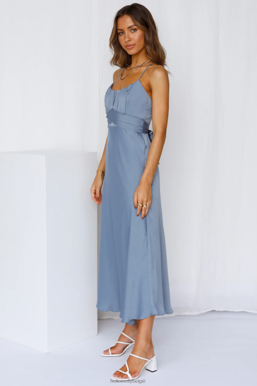 kleding Hello Molly Jane midi-jurk stoffig blauw XR2L7253