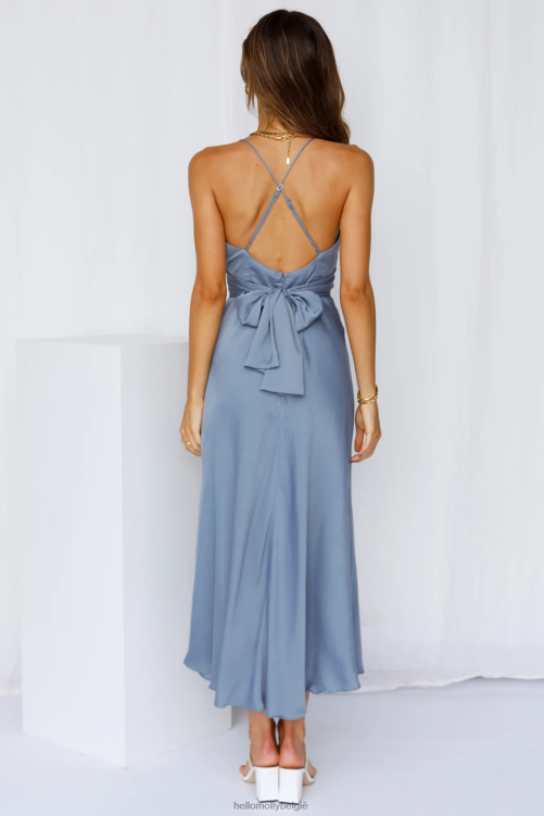 kleding Hello Molly Jane midi-jurk stoffig blauw XR2L7253