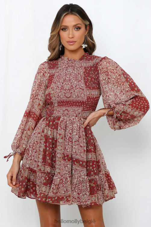 kleding Hello Molly Maribelle jurk bordeaux XR2L7391