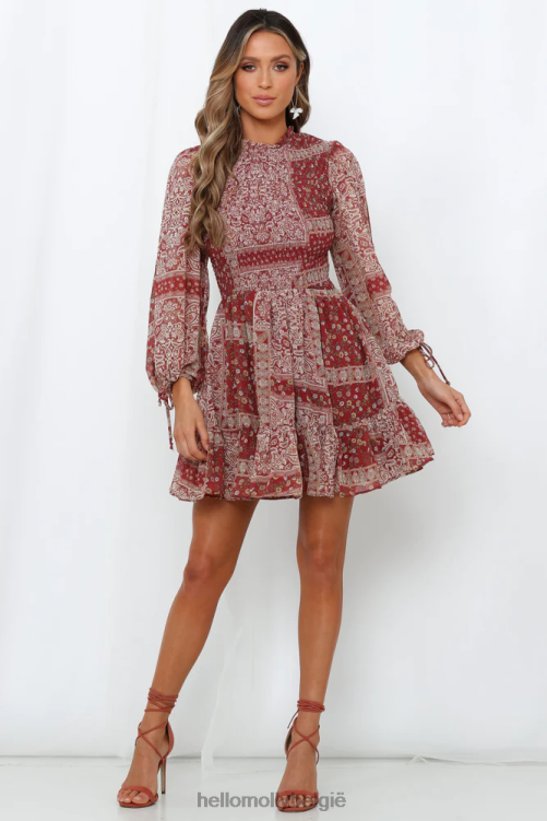 kleding Hello Molly Maribelle jurk bordeaux XR2L7391