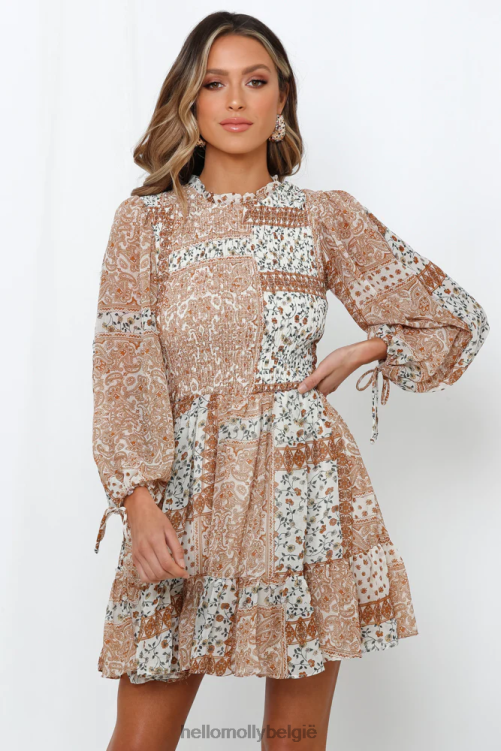 kleding Hello Molly Maribelle jurk bruin XR2L7394