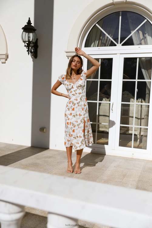 kleding Hello Molly Solar Dreams midi-jurk wit XR2L7325