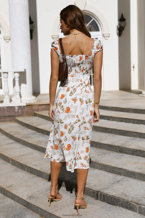 kleding Hello Molly Solar Dreams midi-jurk wit XR2L7325