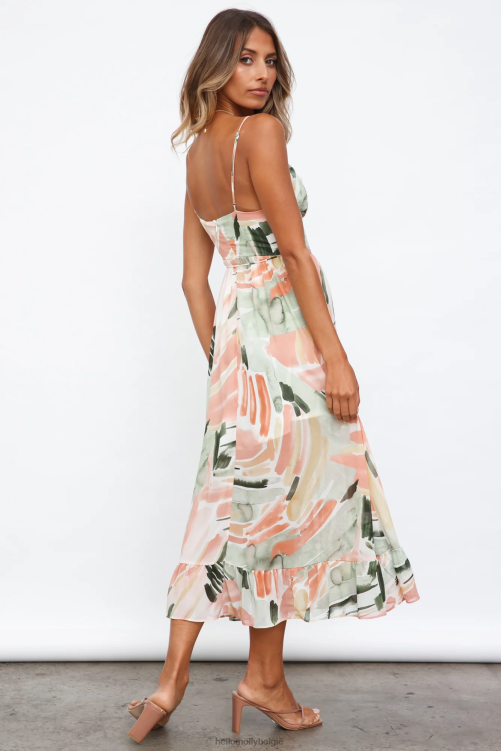 kleding Hello Molly begonia bloei maxi jurk roze XR2L7232