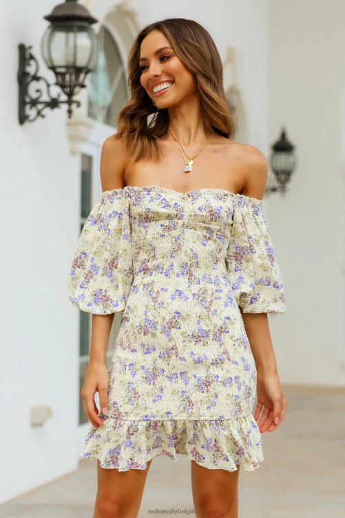 kleding Hello Molly brunch date jurk crème XR2L7683