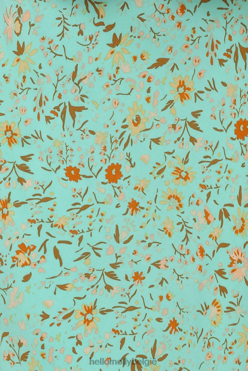 kleding Hello Molly california dreaming midi-jurk groen XR2L7416