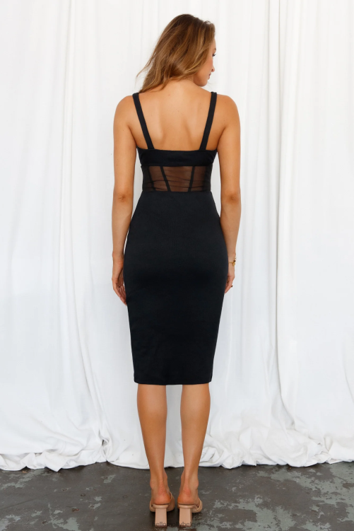 kleding Hello Molly cant hold us midi-jurk zwart XR2L7103