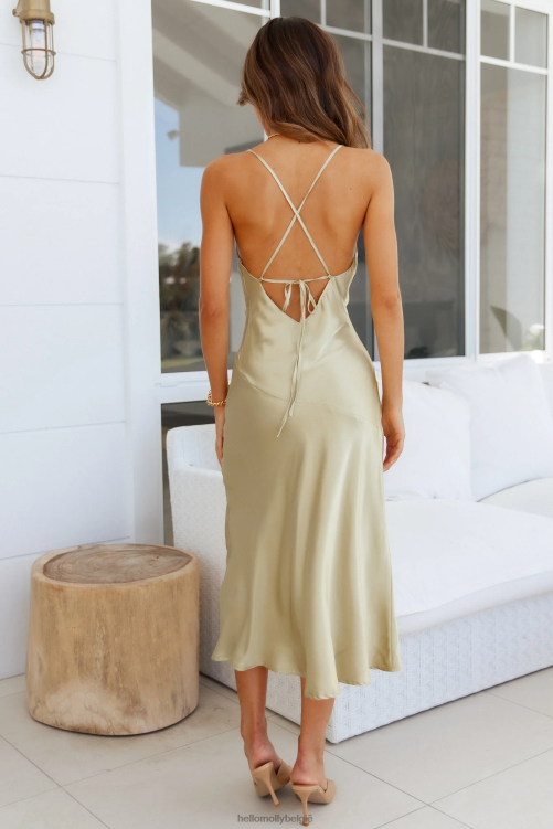 kleding Hello Molly drinks on me midi-jurk limoen XR2L7402