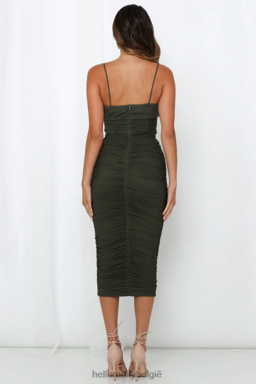 kleding Hello Molly eindfase midi-jurk kaki XR2L7160