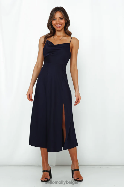 kleding Hello Molly family secret maxi-jurk marineblauw XR2L7319
