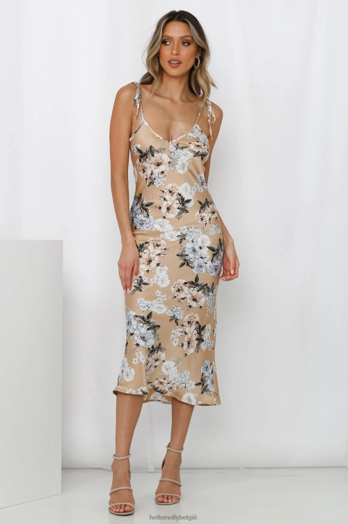 kleding Hello Molly from here to rome midi-jurk beige XR2L7715