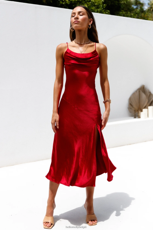 kleding Hello Molly gezocht op de dansvloer midi-jurk wijn XR2L7434